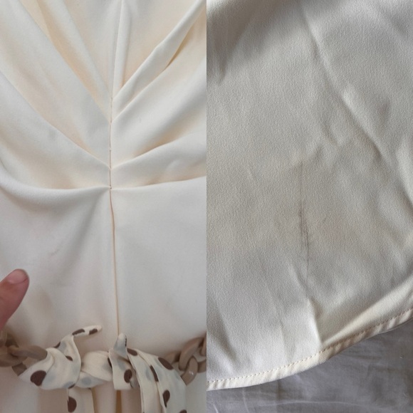 NWT ZARA Cream Knot Front Midi Dress with Polka Dot Belt XS Blogger Fav - Picture 15 of 16